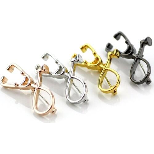 Novelty Fashion Stethoscope Brooch Four Colors Charm Metal Brooches For Women Nurse Fashion Medical Brooch Jewelry Accessories