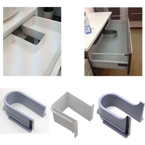 Plastic U Shape Sink Drawer Kitchen Bath Furniture Cabinet Recessed U under Sink Drainage Grommet
