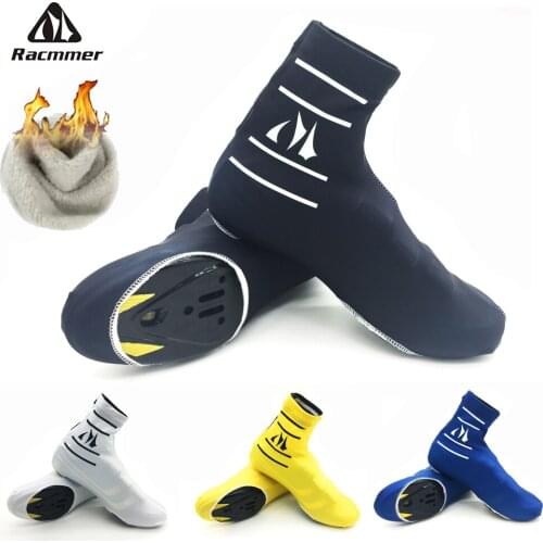 Racmmer Winter Thermal Fleece Cycling Shoe Cover Cubre Zapatillas Ciclismo Men Mtb Road Bike Bicycle Overshoe Reflective #ST-03