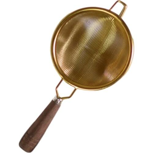 Stainless Steel Tea Leaking Strainer Infusers Creative Walnut Handle Tea Filter Kung Fu Tea Set Teaware Accessories