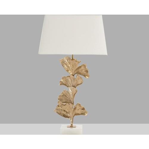 Modern minimalist personality study bedroom neo-classical model room living room leaf copper art restaurant bar table lamp