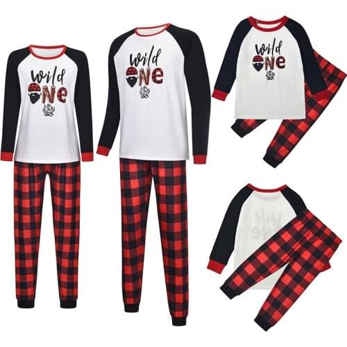 2020 TALLOLY autumn/winter new wish suit letter printed plaid home wear pajamas parent-child wear