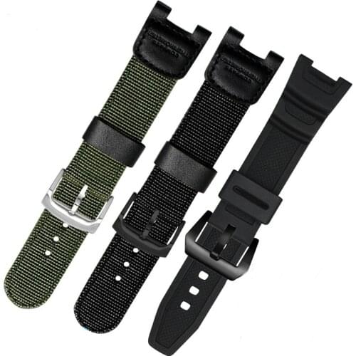 Military Green Nylon Watchband for Casio SGW-100 Waterproof Strap Replacement Driving Sport Watch Accessories