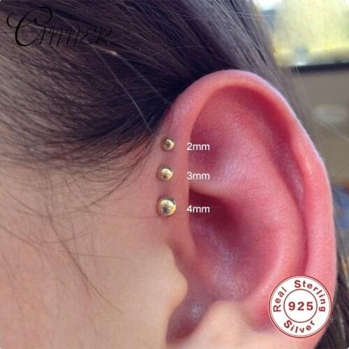 CANNER 1 set Luxury Small Cute 100% Real 925 Sterling Silver Stud Earrings for Women Piercing Earings Fine Jewelry pendientes