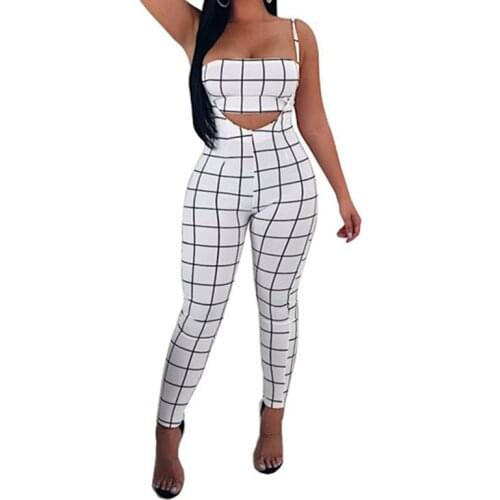 2019 Summer Strapless Crop Tops And Strap Print Long Pants Back Zipper Sets Sexy Women Plaid 2 Piece Set Long Pants