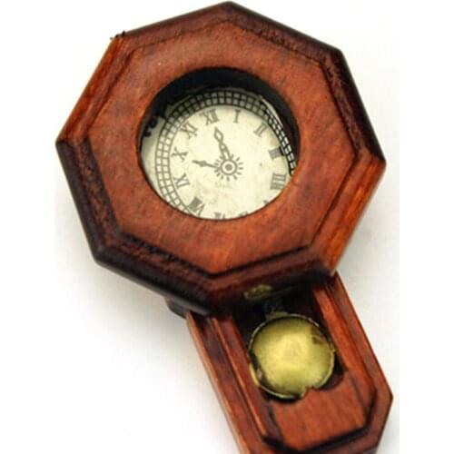 1/12 Doll House Miniature Wooden Pendulum Clock Simulation Furniture Model Toy for Mini Decoration Dollhouse Accessories