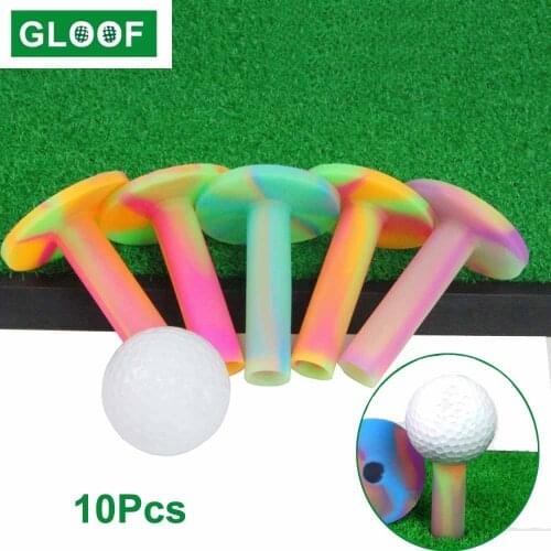 10Pcs Colorful Plastic Golf Tee Holder Golf Tees Plastic Mat Golf Ball Holder 3 Sizes Beginner Trainer Equipment