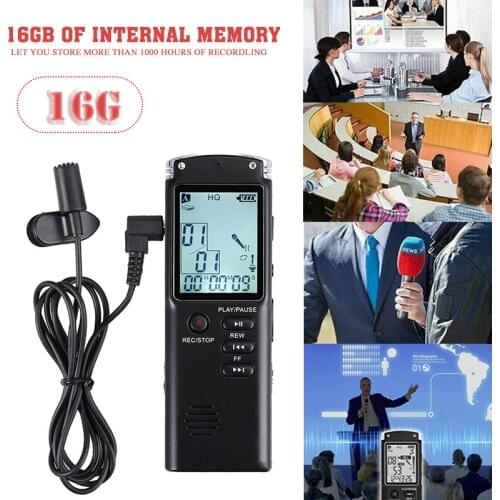 16GB LCD Digital Voice Recording Pen Portable Small Recorder MP3 Player USB 2.0 Rechargeable Interviews Sound Voice Recorder