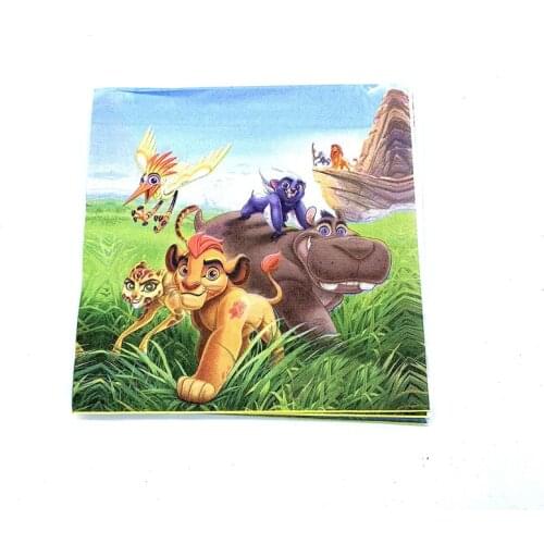 20pcs Lion Guard Disposable Napkins For Kids Birthday Party Decor Cartoon Lion King Theme Napkins Tableware Party Supplies