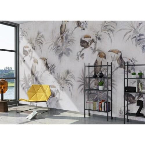 Custom 3D wallpaper Nordic medieval tropical plants toucan mural bedroom living room decor wall papers home decor TV background