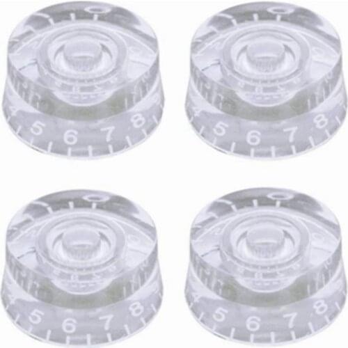 4pcs guitar volume Knobs Top Hat Knobs Speed Volume Tone Pedal Control Knobs for Electric Guitar Bass Transparent