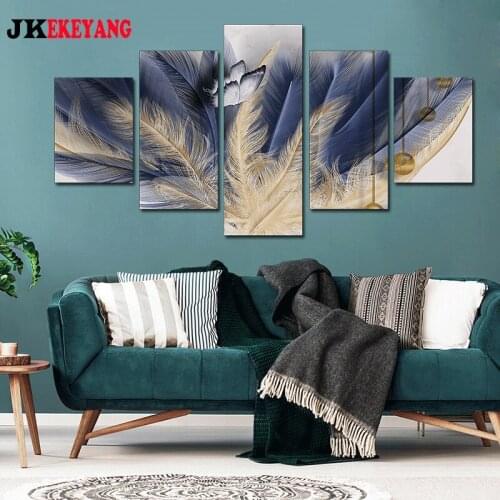 5pcs 5D Diy Diamond embroidery feather Cross Stitch full square diamond painting decorations for home Y4226