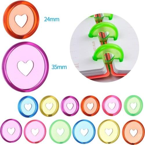 50pcs 35mm Ring Binders Notebook Disc Binder Loose-leaf Planner Paper Ring Transparent Notebook Binding Ring Mushroom Hole