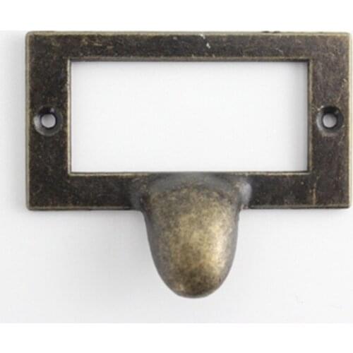 73x62mm shelf drawer container box label tag holder frame antique label frame pull drawer card holder handle with screws metal
