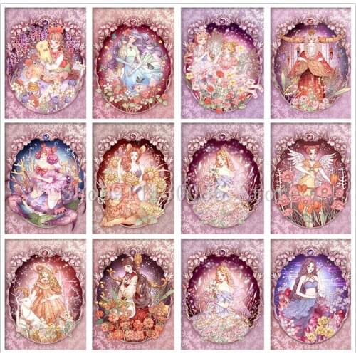 5D DIY Diamond Painting Twelve Constellation Cartoon Girl Flower Dream Diamond Mosaic Embroidery Cross Stitch Kids Room Decor