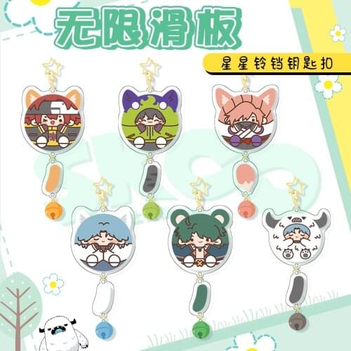 Anime SK8 the Infinity SK EIGHT SNOW Kyan Reki Hasegawa Ranga MIYA Cute Bell Acrylic Keychain Pendant Keyring Toy Cosplay