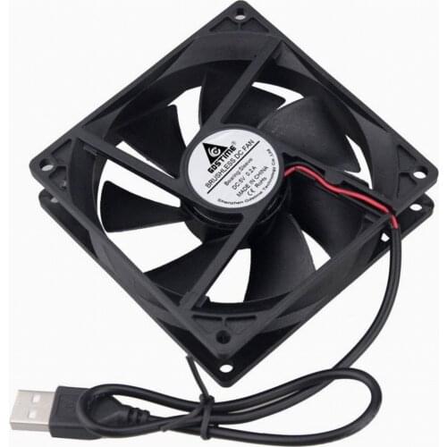 Gdstime 2 pieces DC 5V 92*92*25mm 9225s USB Axial Motor Cooling Fan 92mm x 25mm 9cm DC Brushless PC Case Cooler 90mm
