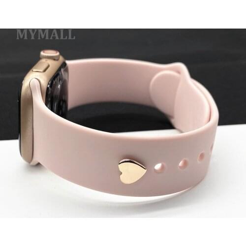 Decorative Ring For Apple Watch Silicone Strap Accessories Metal Charms Nail Fashion Wristband For Iwatch Bracelet Ornament DIY