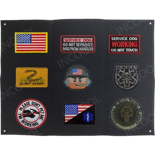 Badges Holder Tactical Combat Patches Display Board Tactical Patch Holder Hook & Loop Panel (NOT Include Patches)