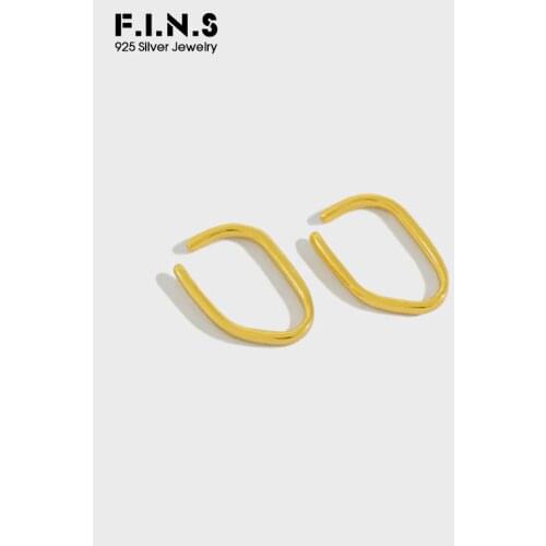 F.I.N.S Sterling Silver Ear Clip Stackable Fashion Simple Ear Cuff 925 Silver Clips Earrings Without Piercing Ear Clip