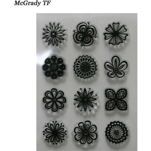 1PCS Flowers Shape Clear Stamps DIY Scrapbooking Standard Stamp Photo Album Clear Stamp Christmas Gift Fun Decoration Supplies
