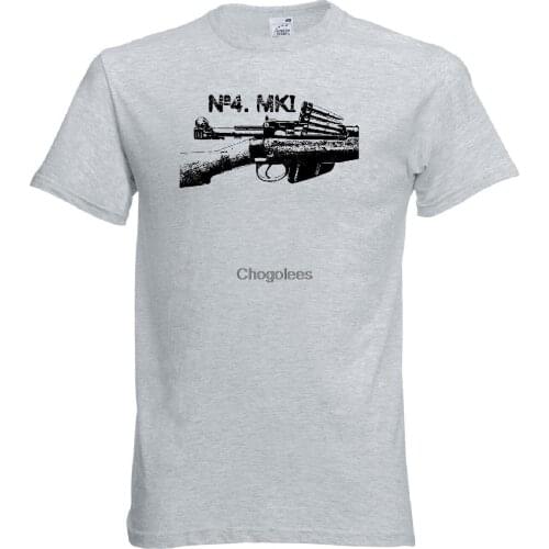 Lee Enfield No4 Mk1 Rifle T Shirt WWII British 303 Longbranch Jungle Carbine Fashion Men Short Sleeve T-shirts