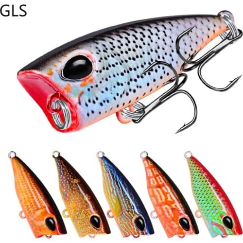 GLS 2021 New Popper Fishing Lures 4.2cm 3.5g Top Water Swimming Depth 0.3m-0.8m Artificial Fake Bait saltwater Hard Bait