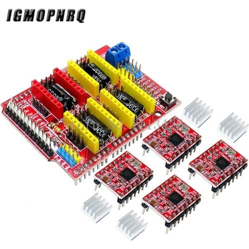 CNC Shield V3 Engraving Machine / 3D Printer / + 4pcs A4988 Driver Expansion Board for Arduino