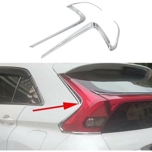 Chrome Tail Light Lamp Eyebrow Cover Trim Fit For Mitsubishi Eclipse Cross 2018 2019 2020 Taillight Taillamp Eyelid Accessories