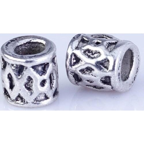 30pcs Tibetan Silver Metal DIY beads big hole round beads fit for style European Bracelets