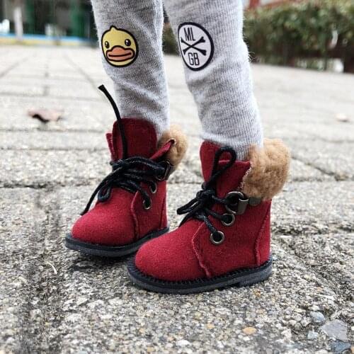 Red Synthetic Leather Short Boots Shoes For 1/6 11" 27CM Tall YOSD DK DZ AOD DD Doll Free Shipping