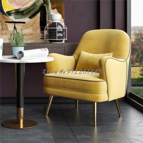 Nordic Sofa Chair Single Living Room Light Luxury Lounge Chair American Lazy Houndstooth Single Sofa Bedroom Tiger Chair