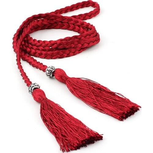 Summer Womens Woven Thin Waist Rope Ladies Handmade Korean Bow Rope Belt Dress Knot Decoration Female Waist Chain