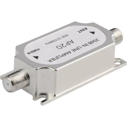 Newest Satellite 20dB Inline Amplifier Booster 950-2150MHZ Signal Booster For Dish Network Antenna Cable Run Channel Strength