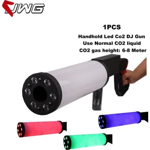 LED CO2 Gun DJ Stage CO2 Jet Machine Colorful CO2 Fog Spray Cannon Blower Machine Disco Party Effect Equipment RGB Handhold Jet