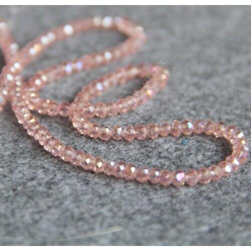 T8219 Charming 3X4mm Faceted Pink AB+ colorful glass Crystal beads!Fit For Making Bracelet&Necklace DIY Jewelry wholesale