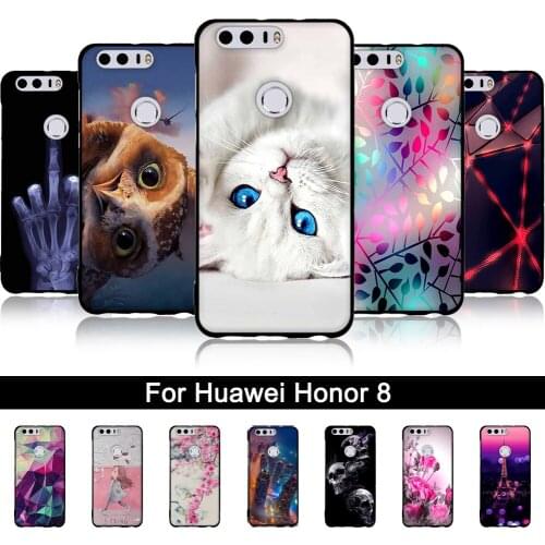 TPU Case For Huawei Honor 8 FRD-L19 FRD-L14 Case Print TPU Phone Cover for Huawei Honor8 Cover Soft Silicone Back Fundas Shells