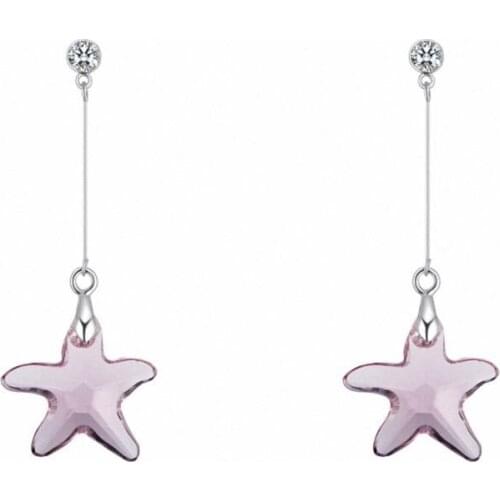 TRACYSWING Element Brand Real Austrian Crystals Fashion Heart trendy Dangle Earrings For Women Gift Th-131493