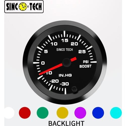 UNIVERSAL CAR TRUCK 7-COLORS 2" 52mm TURBO BOOST PSI GAUGE LED POINTER METER