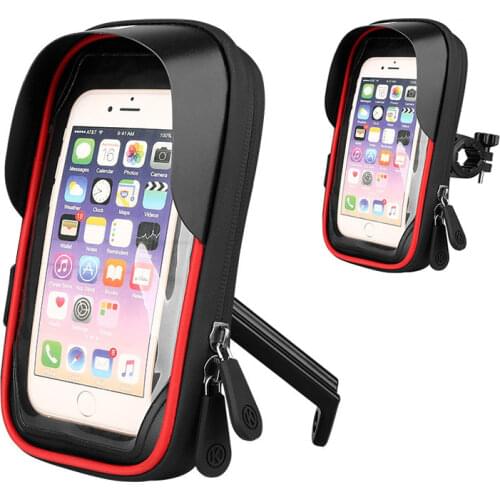6.4 inch Waterproof Bicycle Phone Holder Stand Motorcycle Handlebar Mount Bag Cases Universal Bike Scooter Cell Phone Bracket