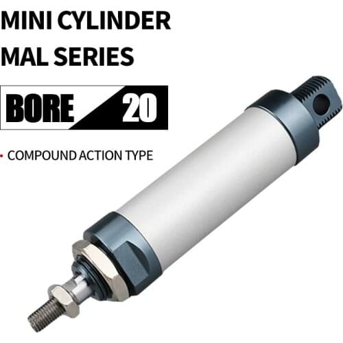 MAL series small air cylinder aluminum alloy air cylinder bore 20*stroke 25/50/75/100/125/150/175/200/250/300/400/500