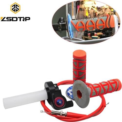 ZSDTRP 7/8" 22mm Twist Throttle Accelerator Grip Throttle Cable with Hand Grips for 50-150cc Mini Dirt Bike ATV Quad Pocket