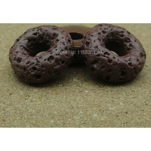 1pcs/lot resin flat back brown doughnut 16mm Cabochons Jewelry Fit Mobile Phone Hairpin Headwear DIY Accessories B106-1