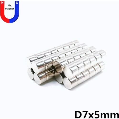 1000pcs 7x5 small disc permanent magnets 7*5 mm mini round cylinder neodymium magnet 7*5 super strong rare earth NdFeB magnet