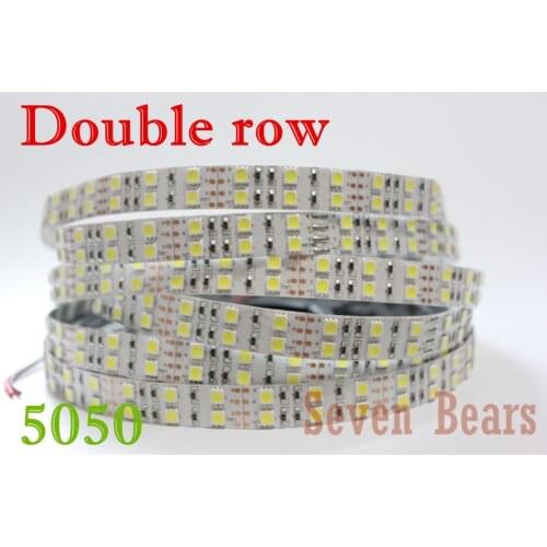DC12v 120leds/m RGB led strip 5050 5m/reel double row warm white/white/RGB led tape light Non waterproof
