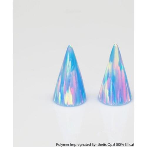 20pcs /lot op26 cornflower blue Cone Opal stone synthetic opal Round Cone Opal for Jewelry