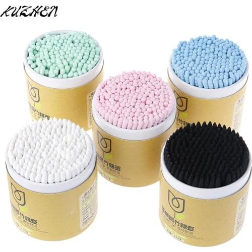 200pcs/Box Double Head Cotton Swab Bamboo Cotton Buds Ear Cleaning Wood Sticks Cotton Swabs