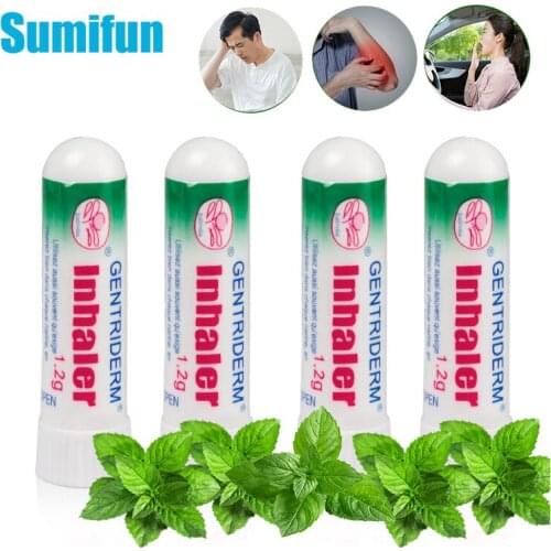 5pcs Nasal Essential Oils 100% Original Thailand Nasal Inhaler Refresh Cold Cool Herb Ointment Rhinitis Mint Cream Nose Massage