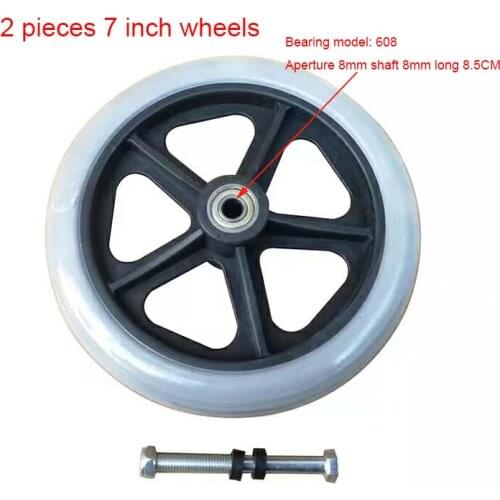 7 Inch Front Wheel Tire 7" Wheelchair Accessories Front Small Wheel Universal Solid Tyre Wheelchair Front Wheel