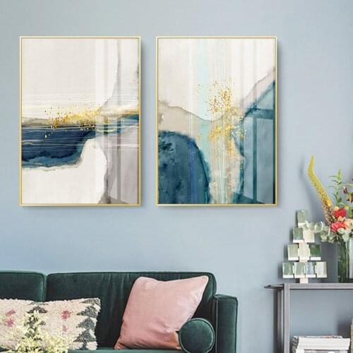 Abstract Trending Blue Marble Background Canvas Paintings Prints Posters Wall Art Pictures for Living Room Home Decor No Frame